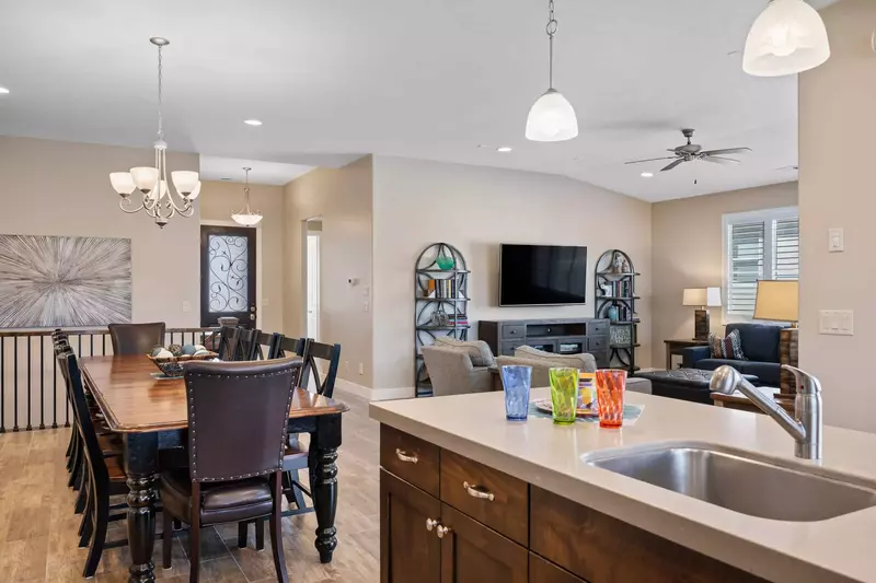 Kitchen and Living Spaces