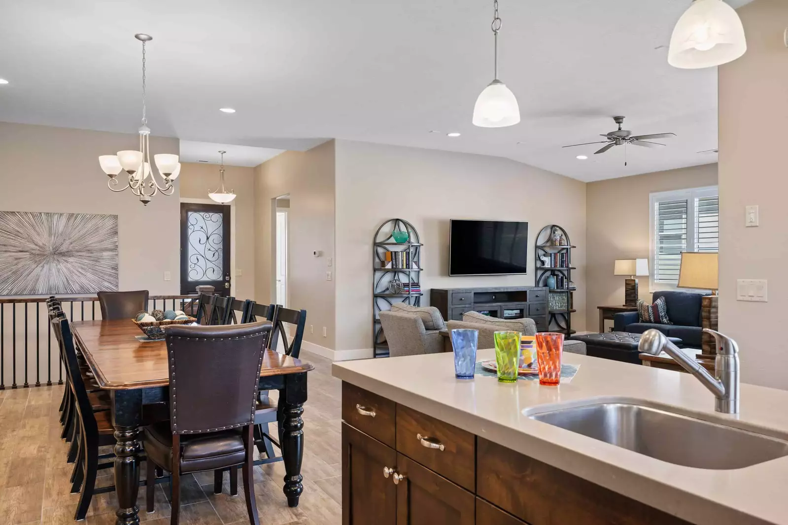 Kitchen and Living Spaces