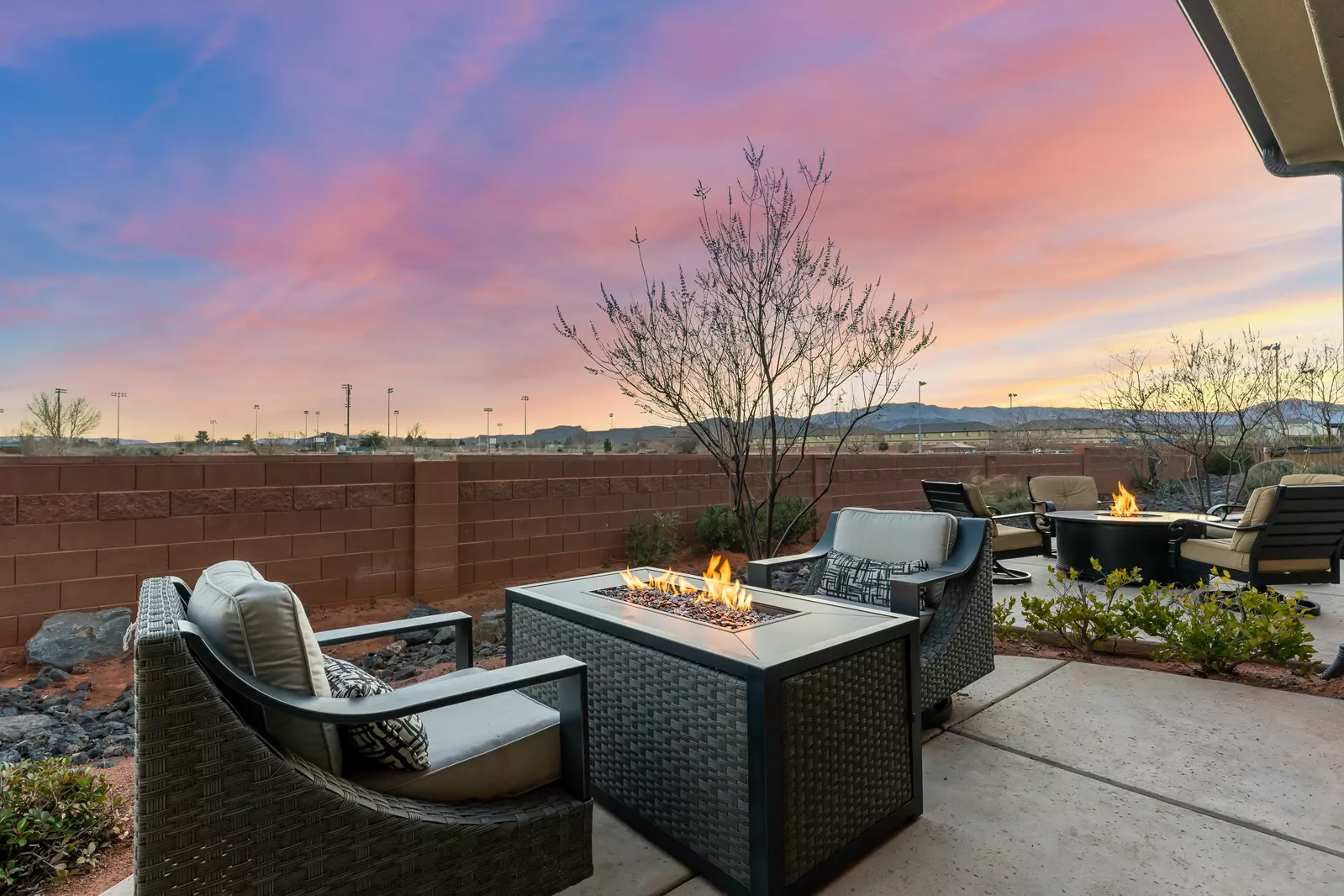 Back Patio and Fire Table (Backyards Connected)