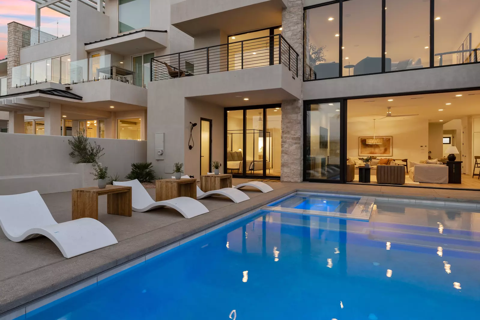 Private Pool at Dusk