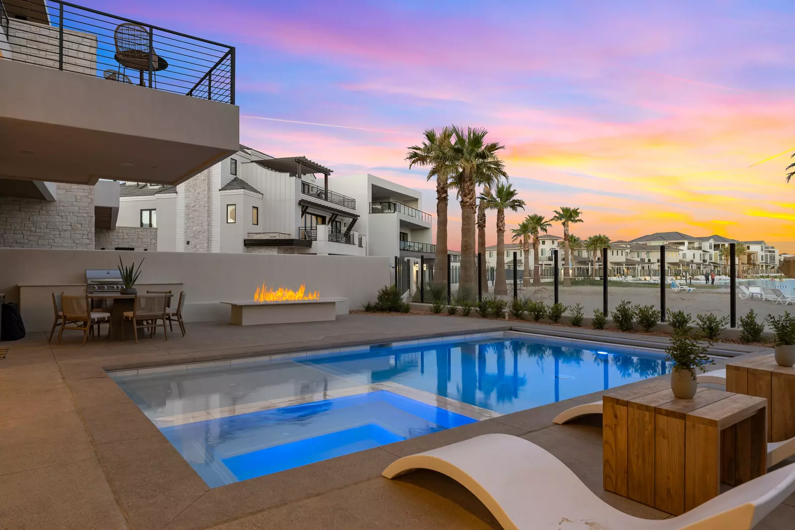 Private Pool at Dusk