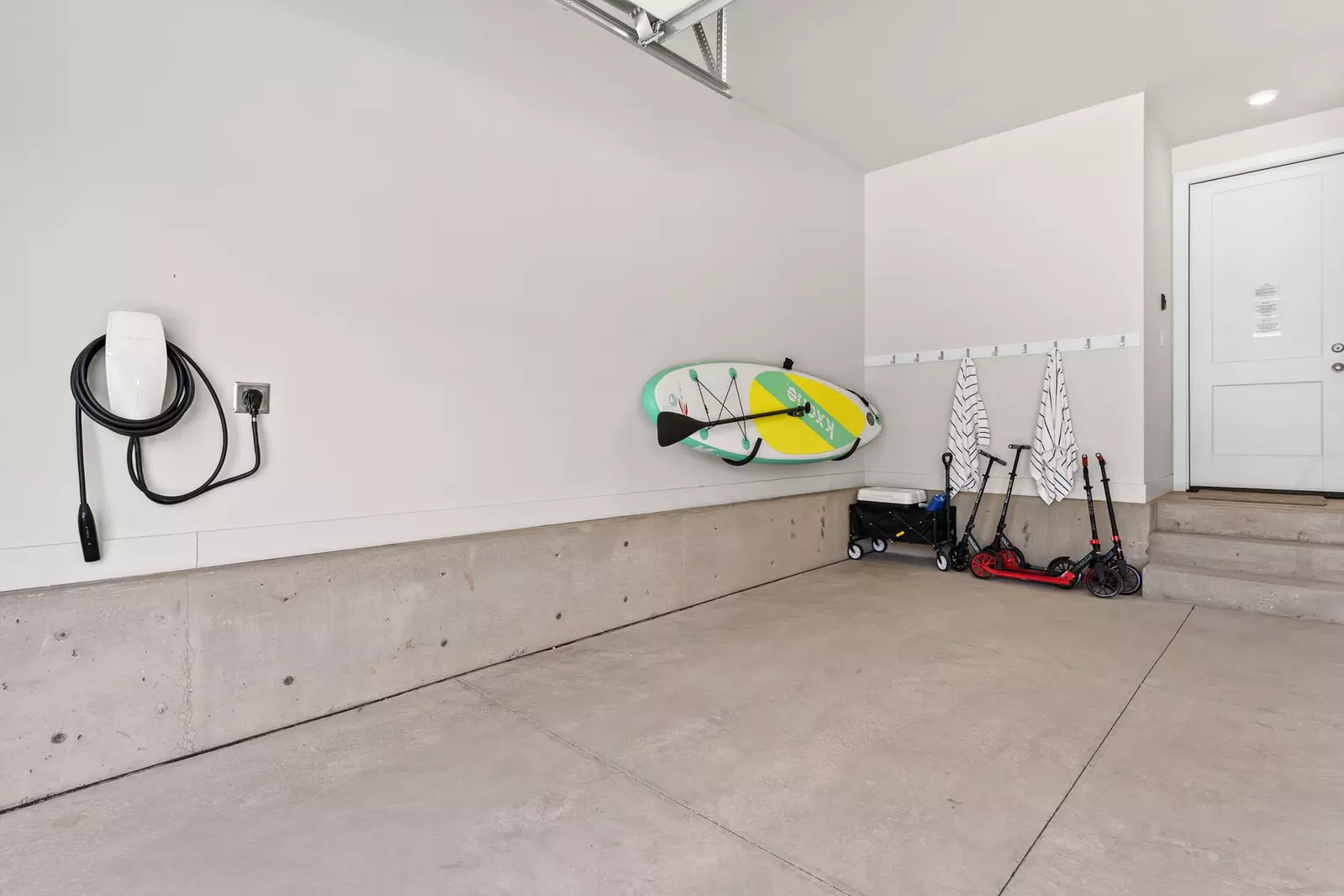Wagon, Paddleboard, 4 Scooters, EV Charging Station