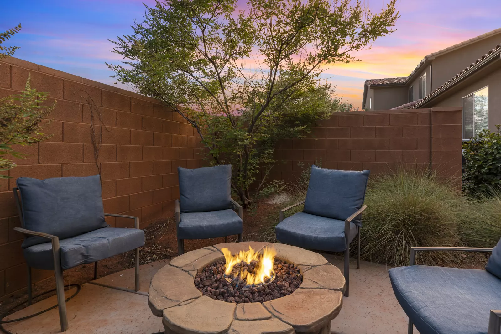 Twilight of Patio and Fire Table