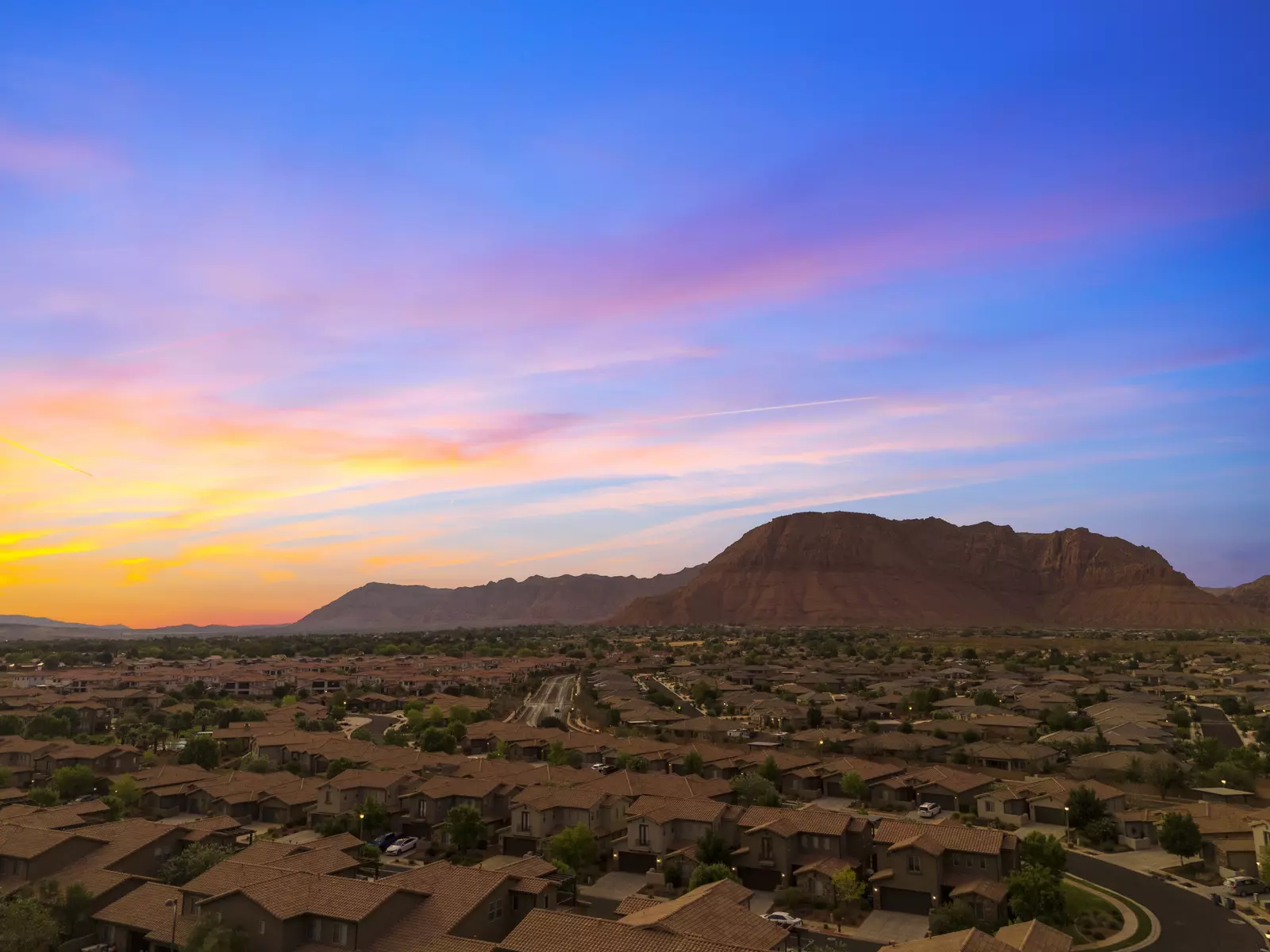 Twilight Shot of Neighborhood