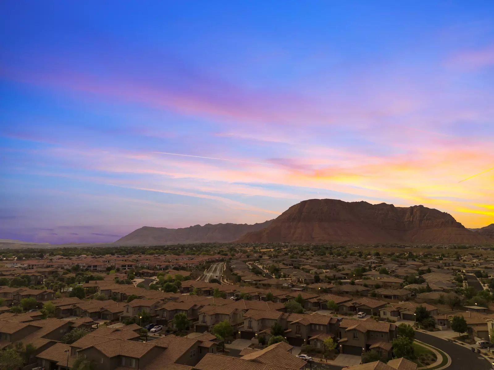 Twilight Shot of Neighborhood