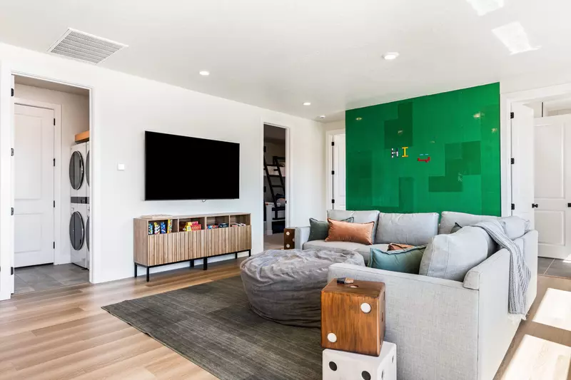 Loft Game Room with Lego Wall