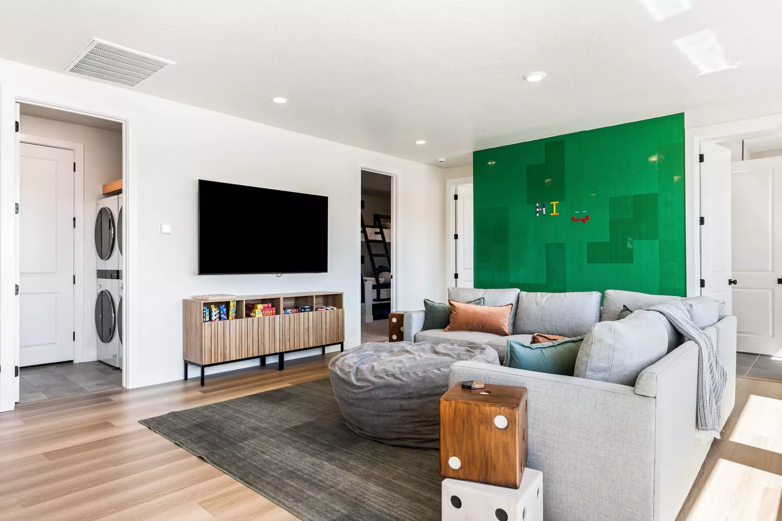 Loft Game Room with Lego Wall