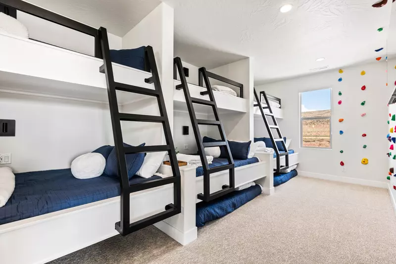 3 Twin/Double Bunks, 2 Twin Trundles - Rock Climbing Wall