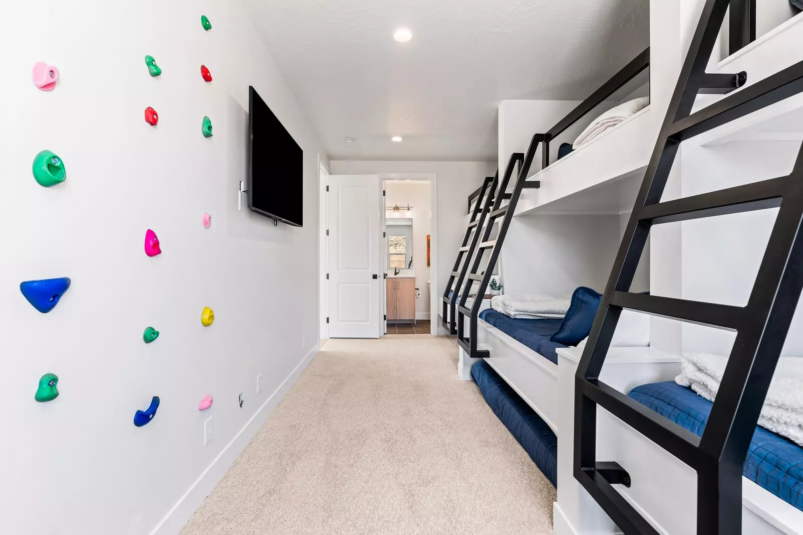 3 Twin/Double Bunks, 2 Twin Trundles - Rock Climbing Wall