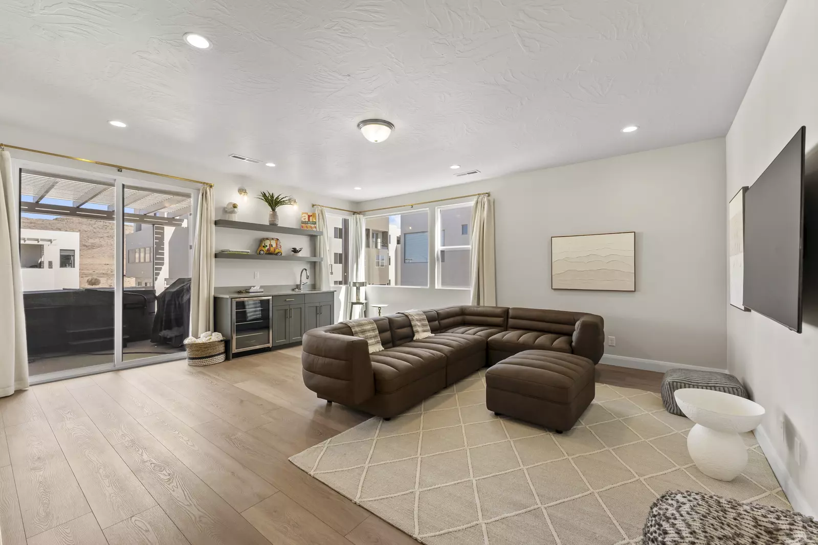 Upstairs Living Room and Wet Bar
