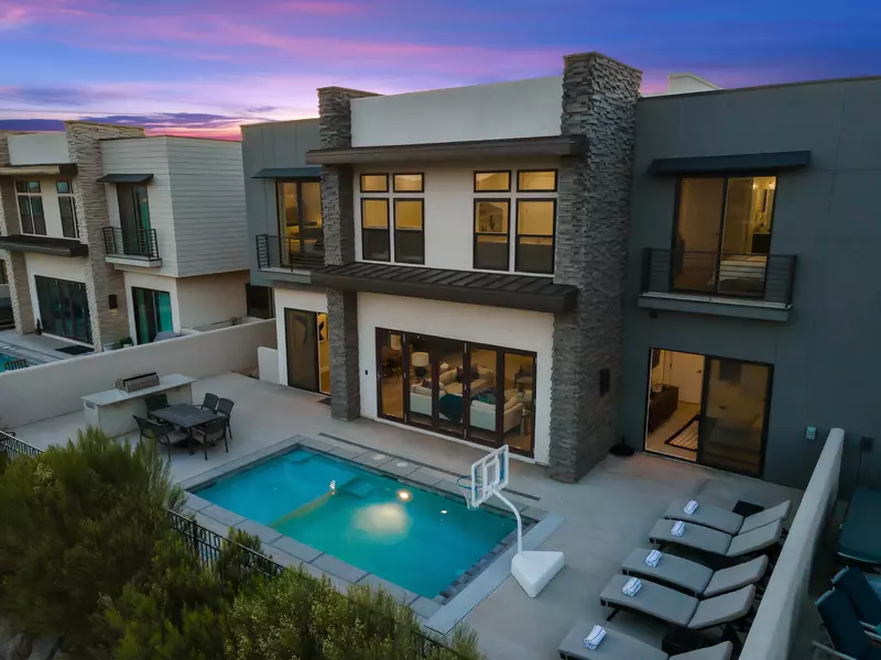 House 2: Exterior at Sunset