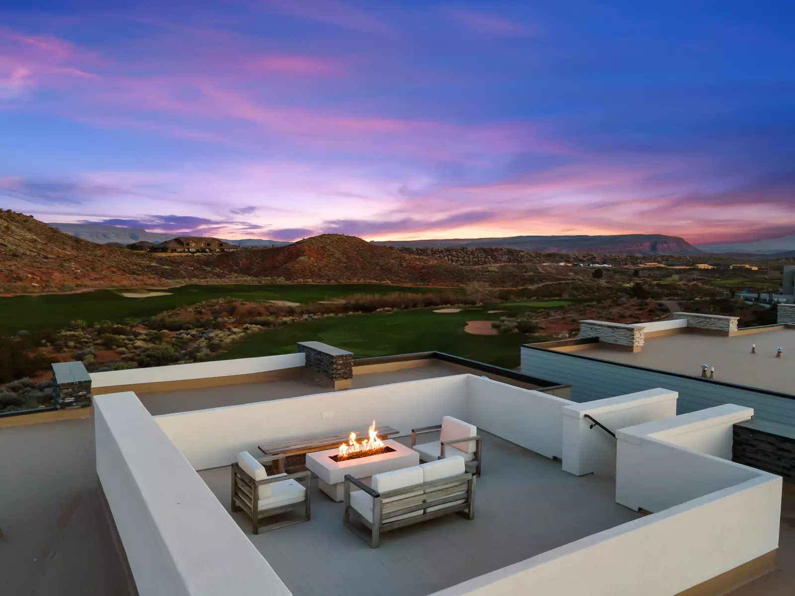 House 2: Roof Top at Dusk