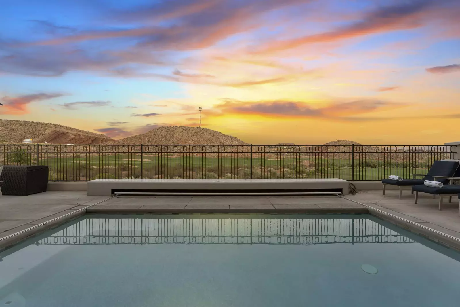 House 1: Private Pool at Sunset
