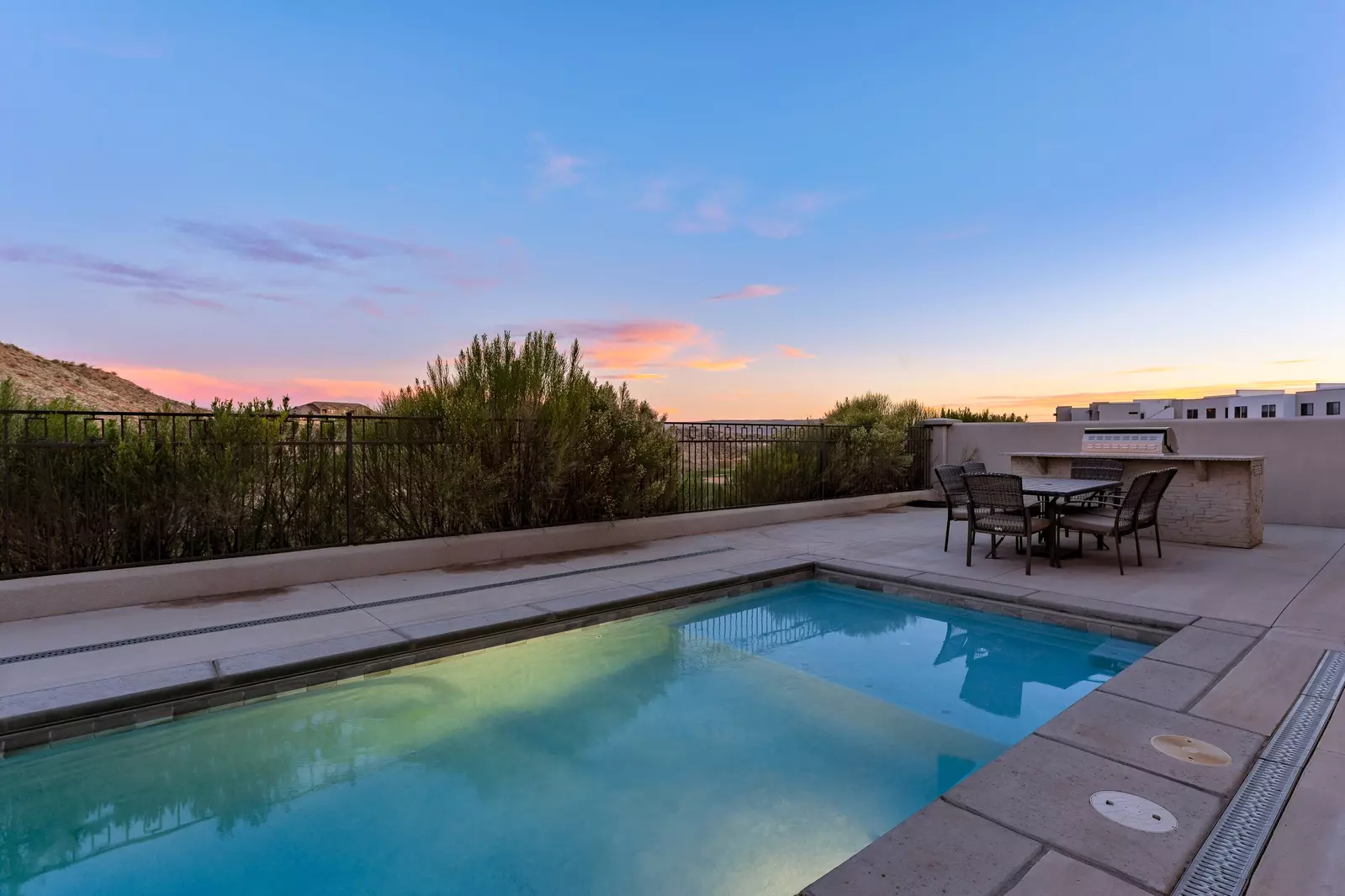 House 2: Private Pool at Dusk