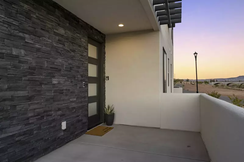 Front Door Exterior at Sunset
