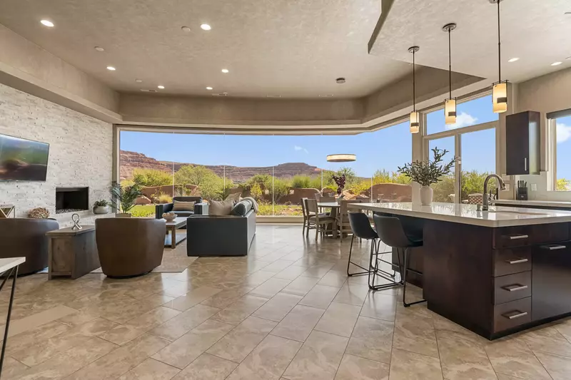 Living Room + Fully Equipped Kitchen