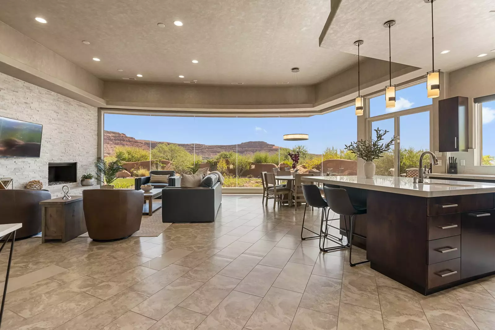 Living Room + Fully Equipped Kitchen