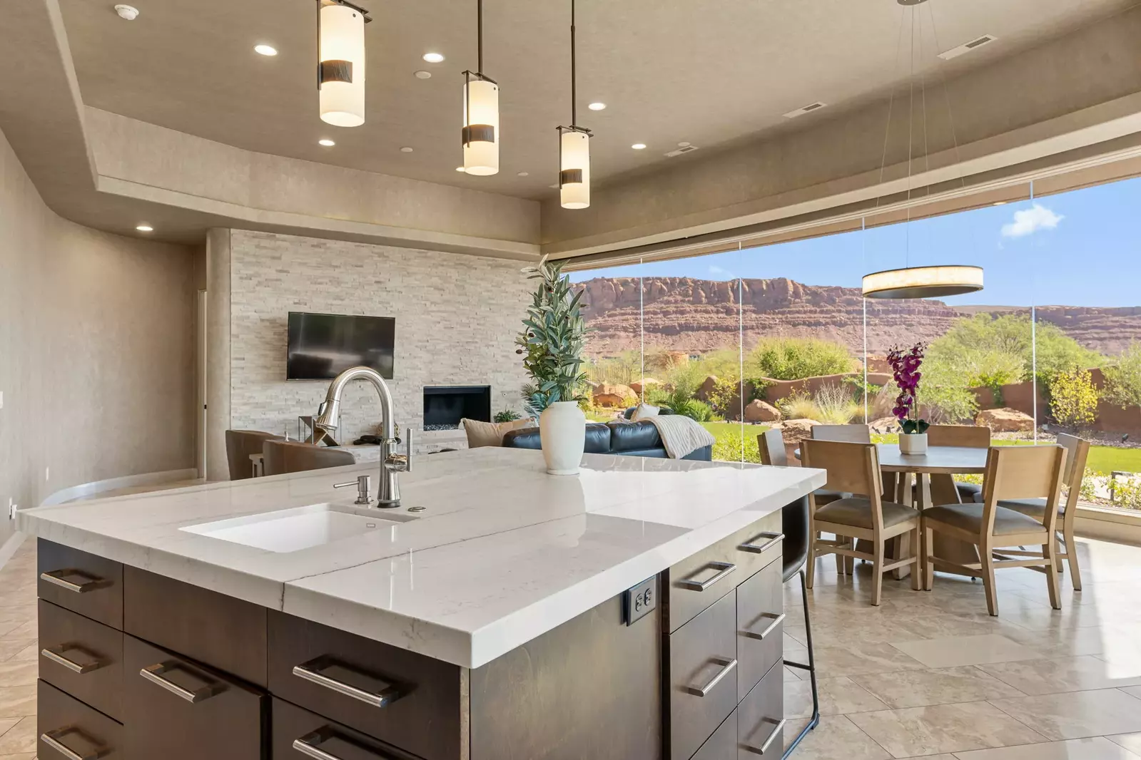 Living Room + Fully Equipped Kitchen
