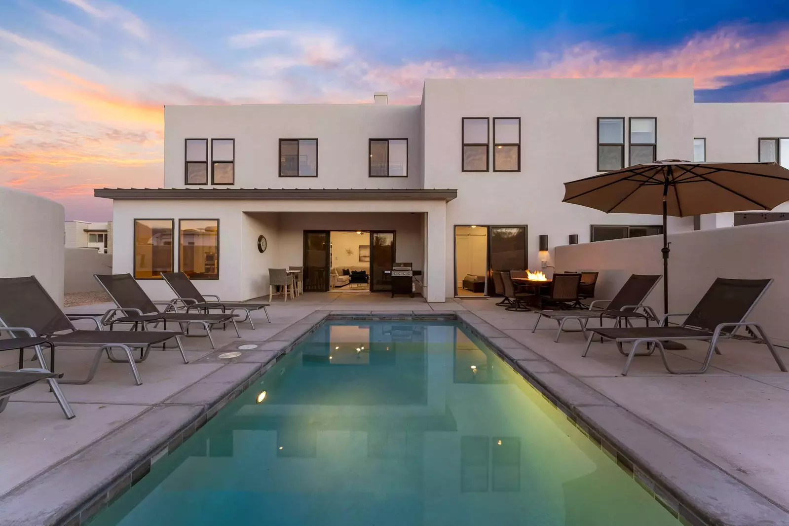 Patio With Private Pool Tables Chairs