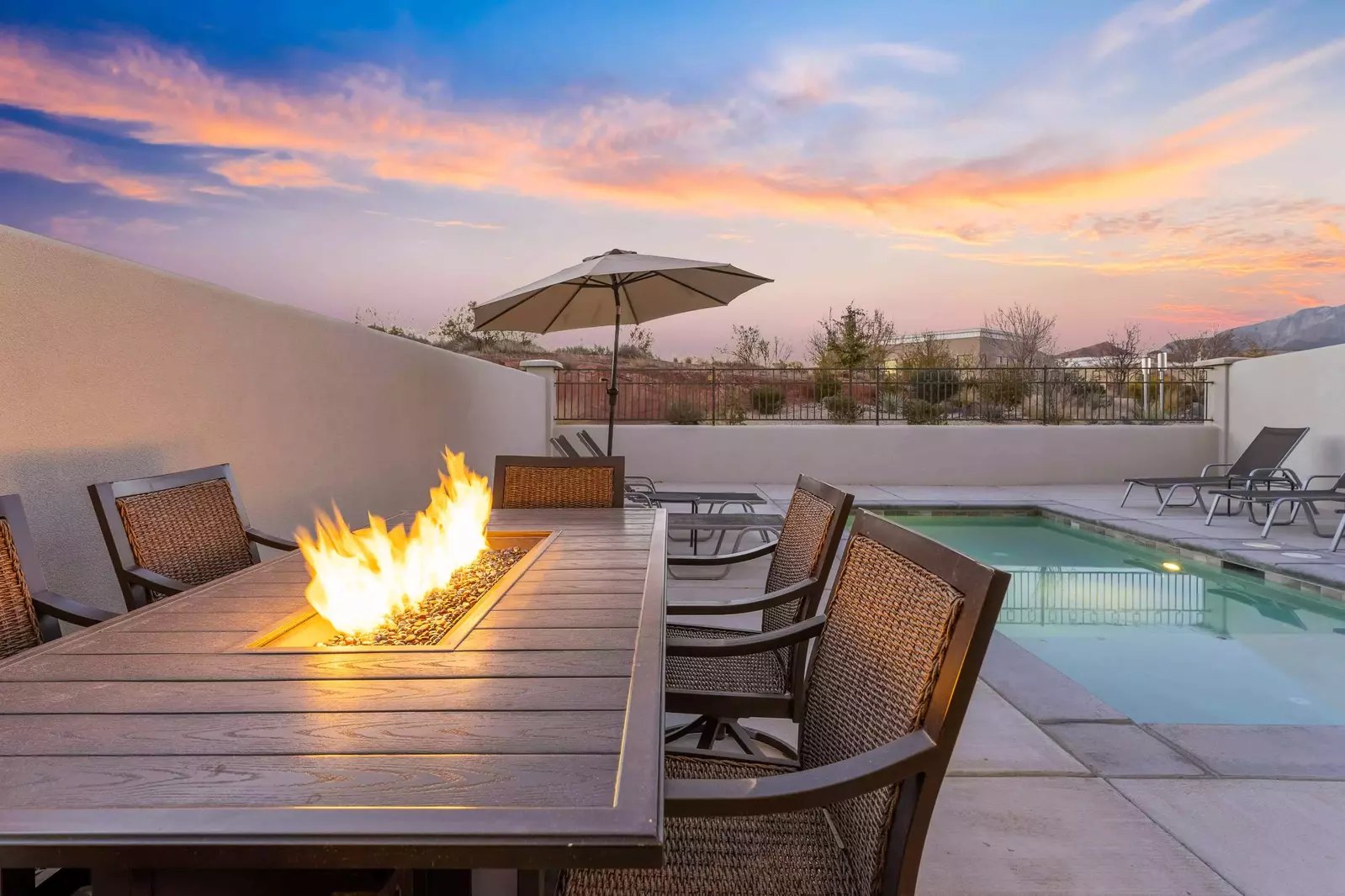 Patio with Fire Table