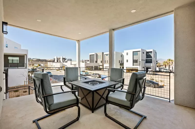 Covered Seating and Fire Table