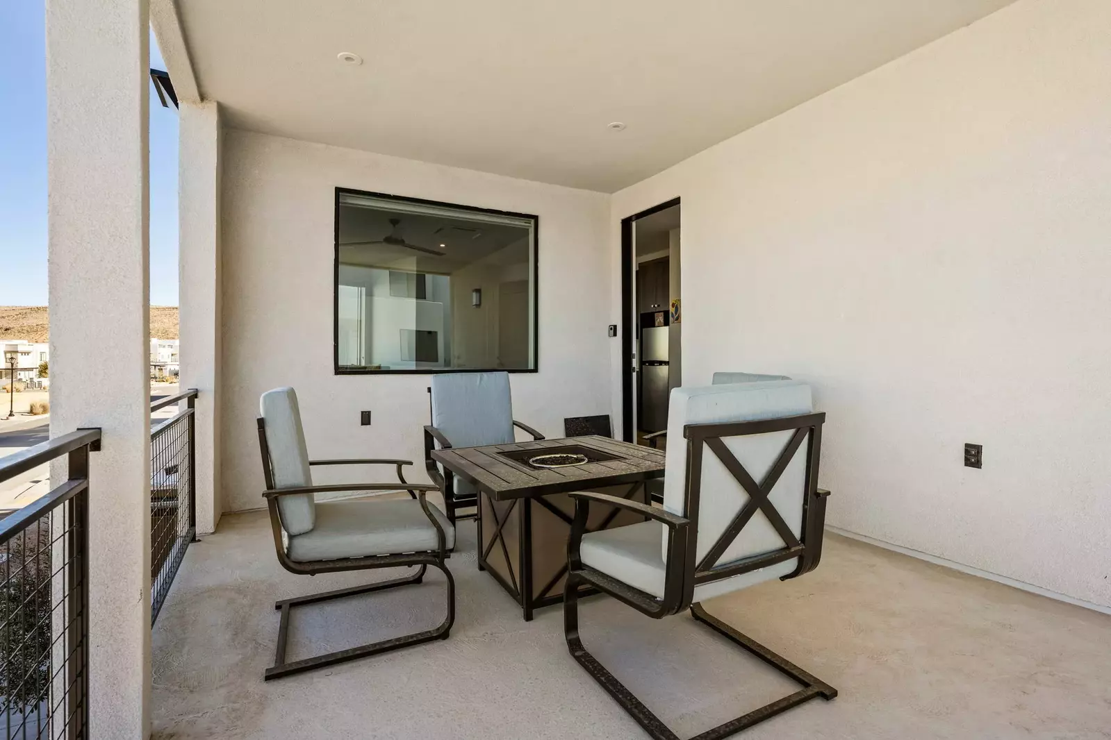 Covered Seating and Fire Table