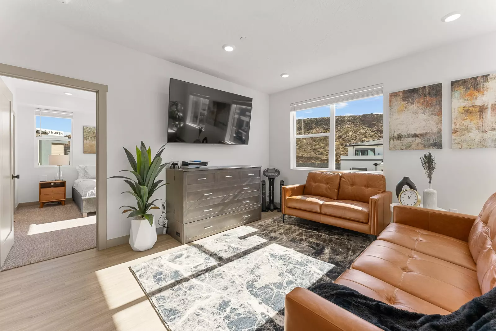 Living Room with Double Murphy Bed