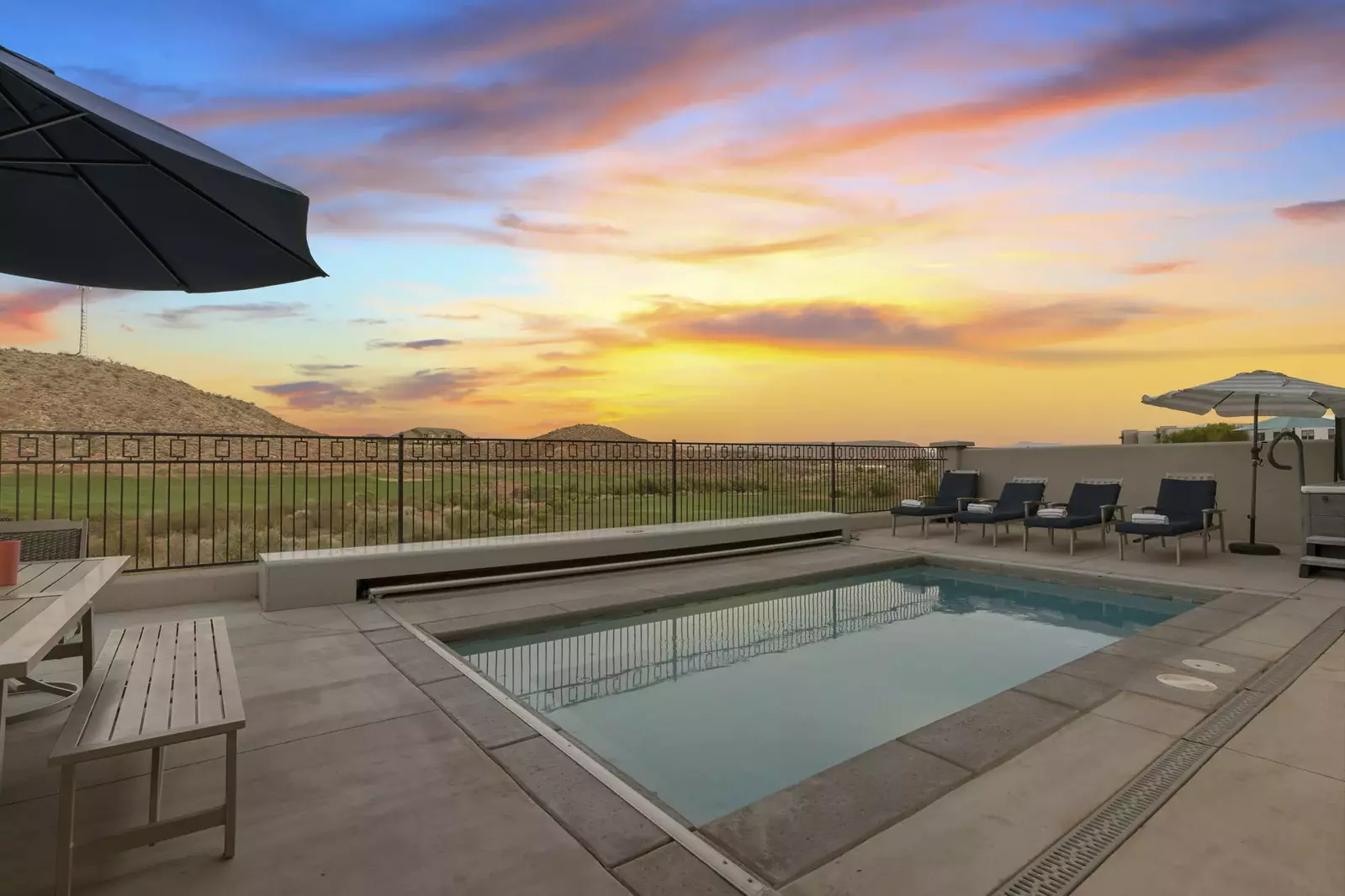 Private Pool at Sunset