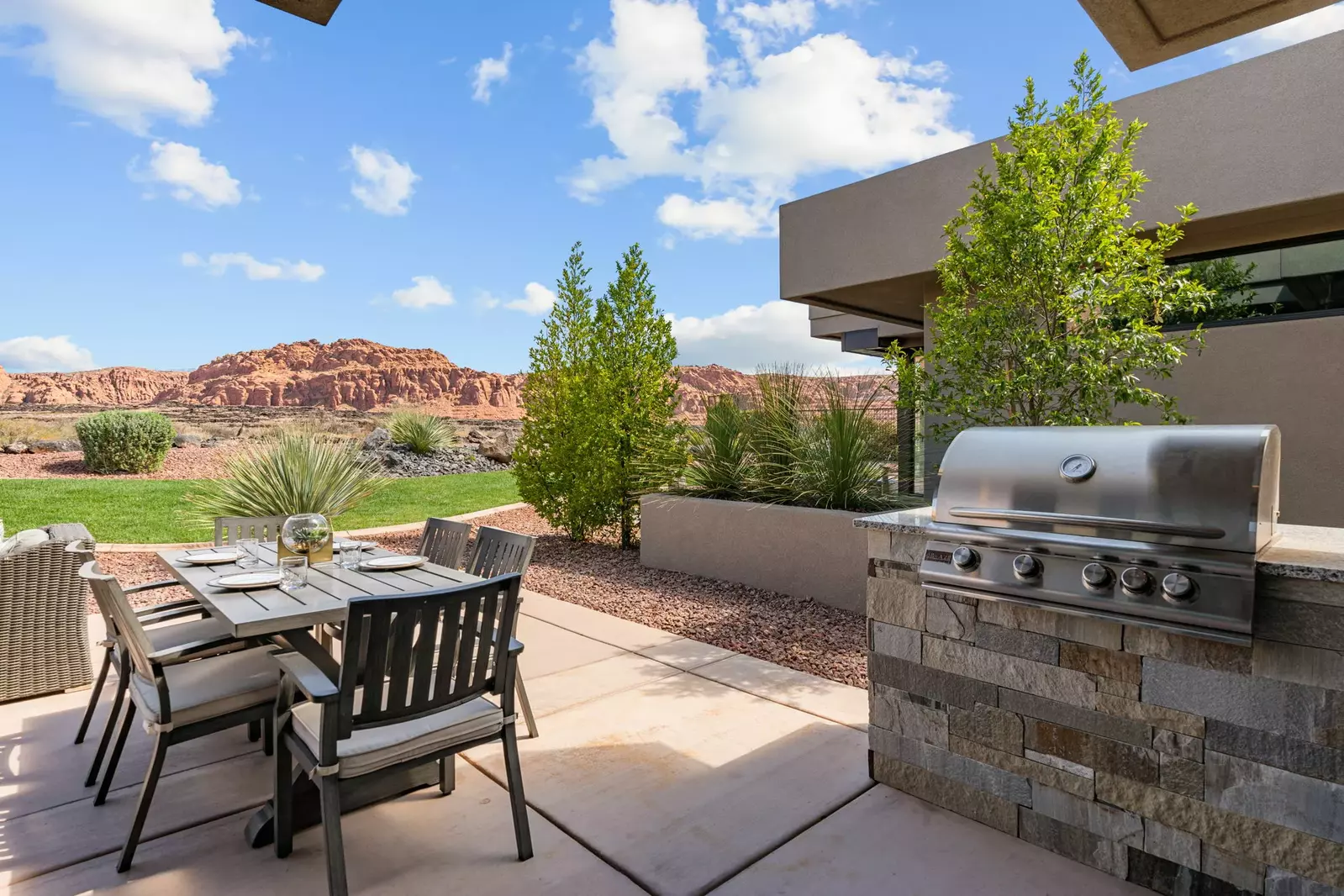 Outdoor Seating + BBQ Grill