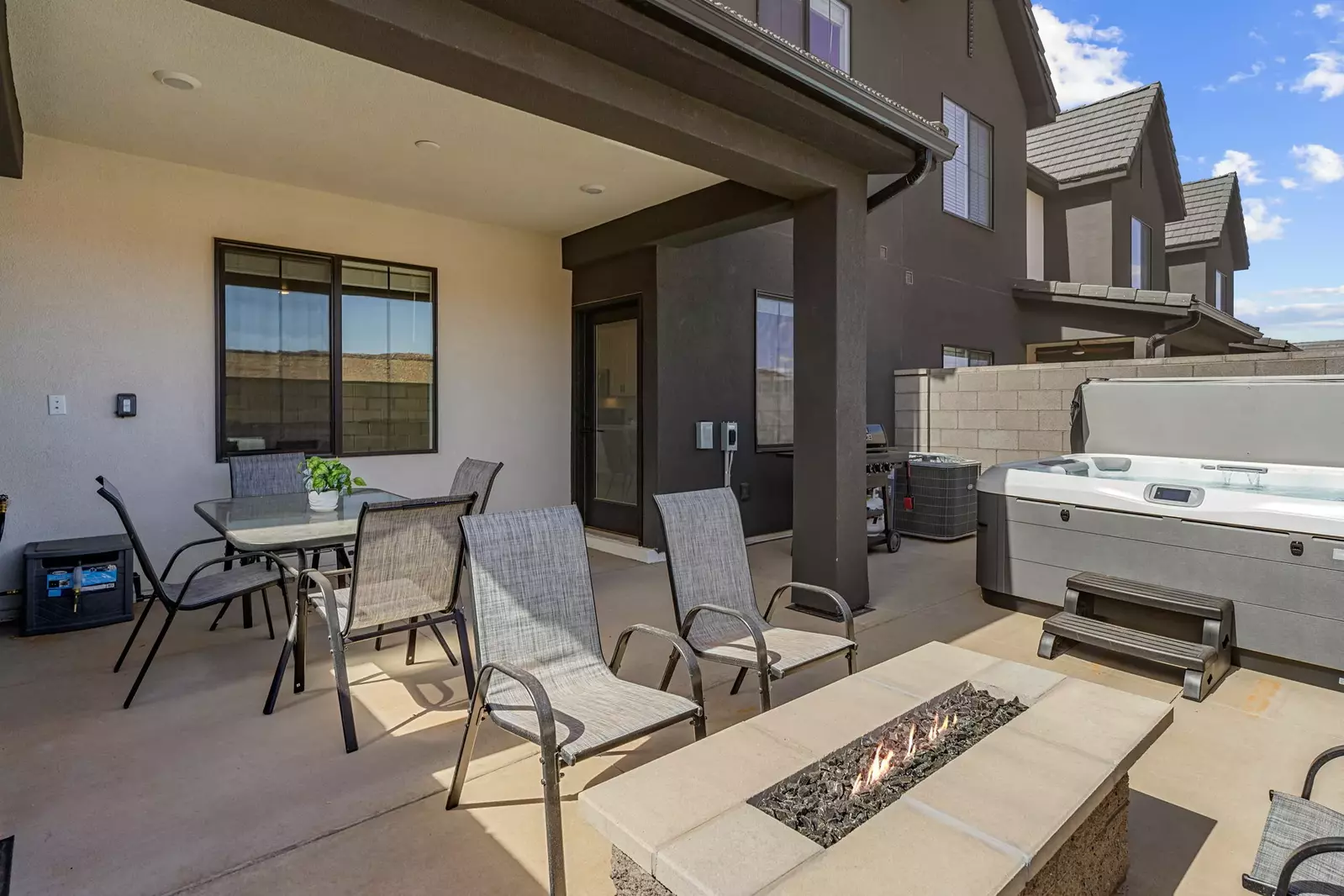 Fire Table + Private Hot Tub