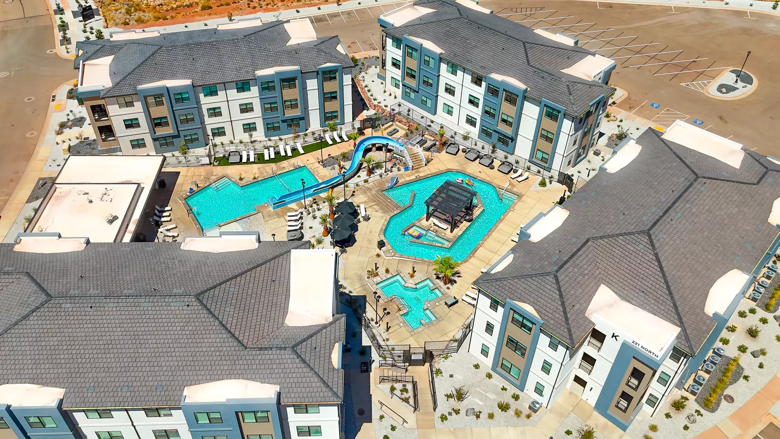 Pool, Slide, Lazy River and Slide