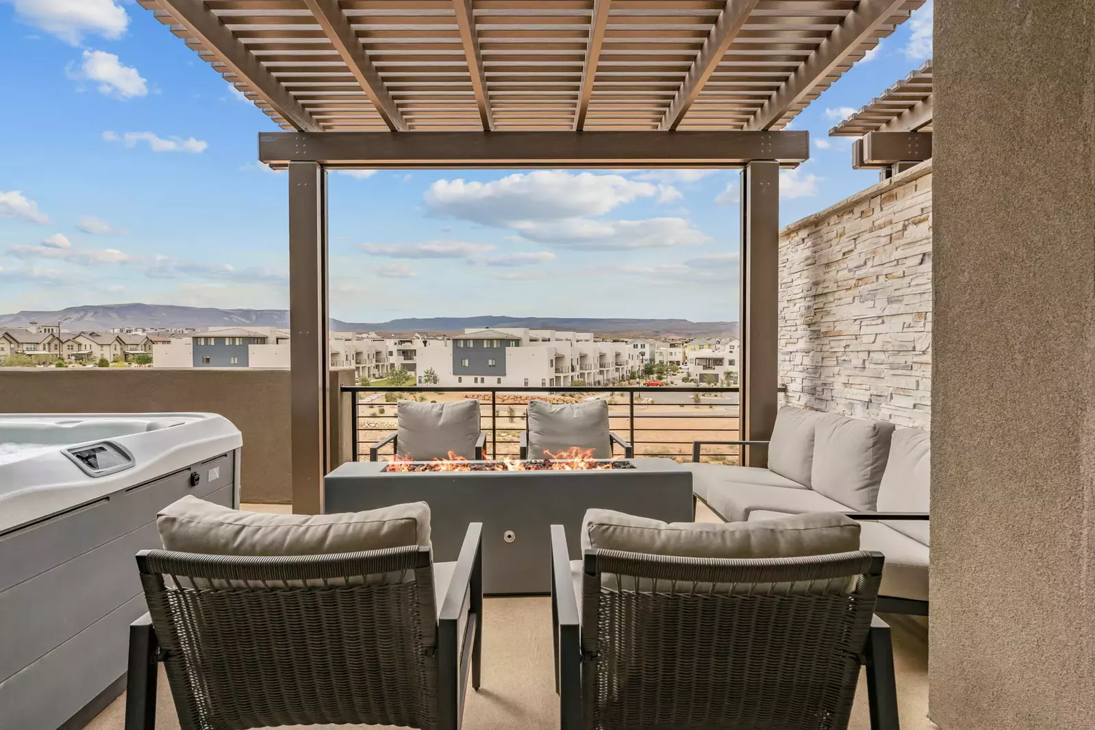 Fire Table + Private Hot Tub