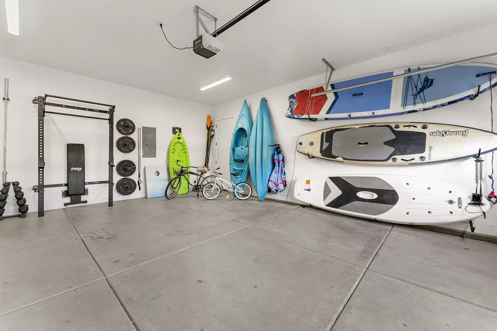 Your adventure gear awaits in this spacious garage - grab kayaks, paddleboards, and bikes for endless water and land exploration.