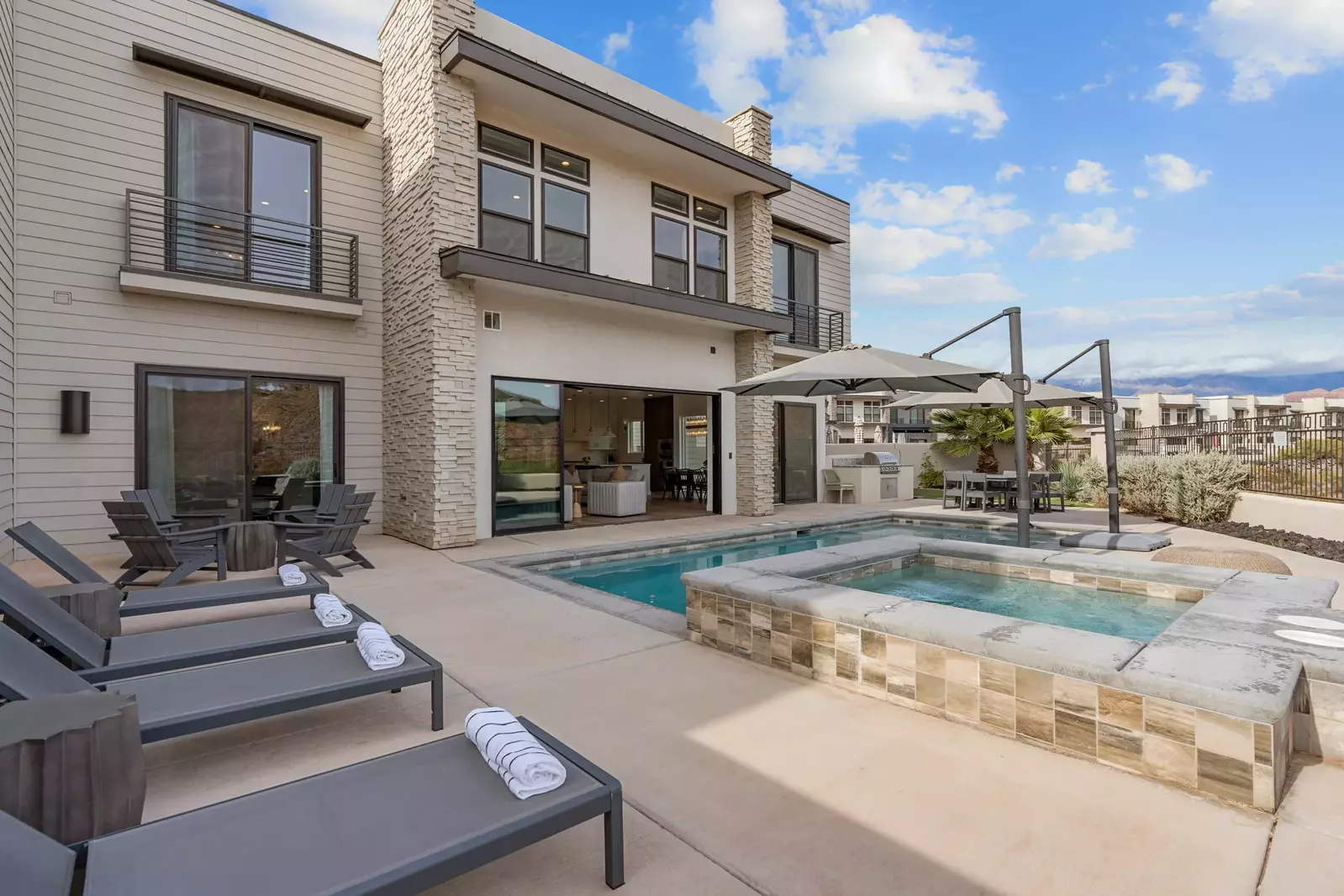 Private Pool + Hot Tub with Lounge Chairs