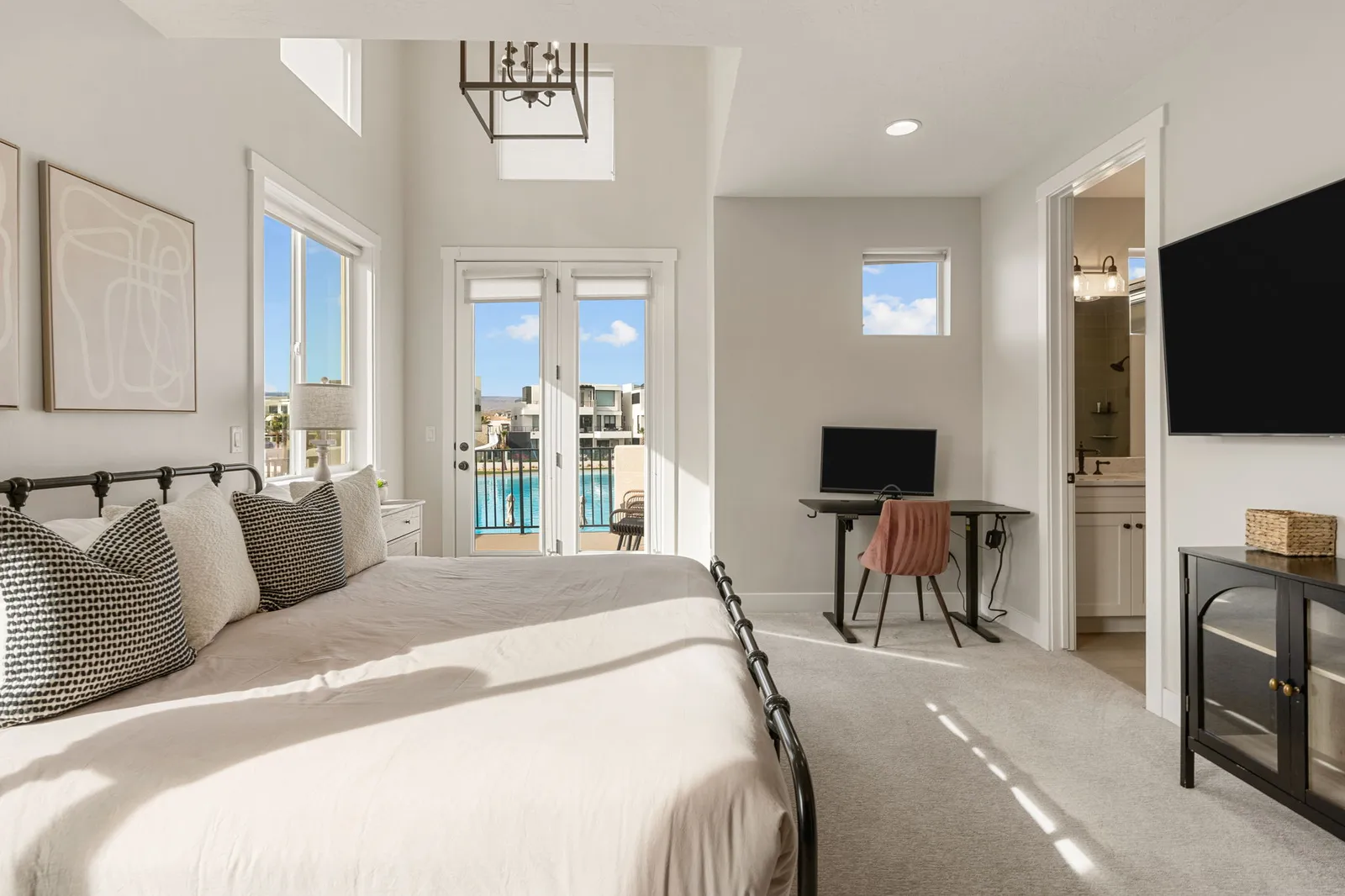 King Bed/Attached Bath + Deck