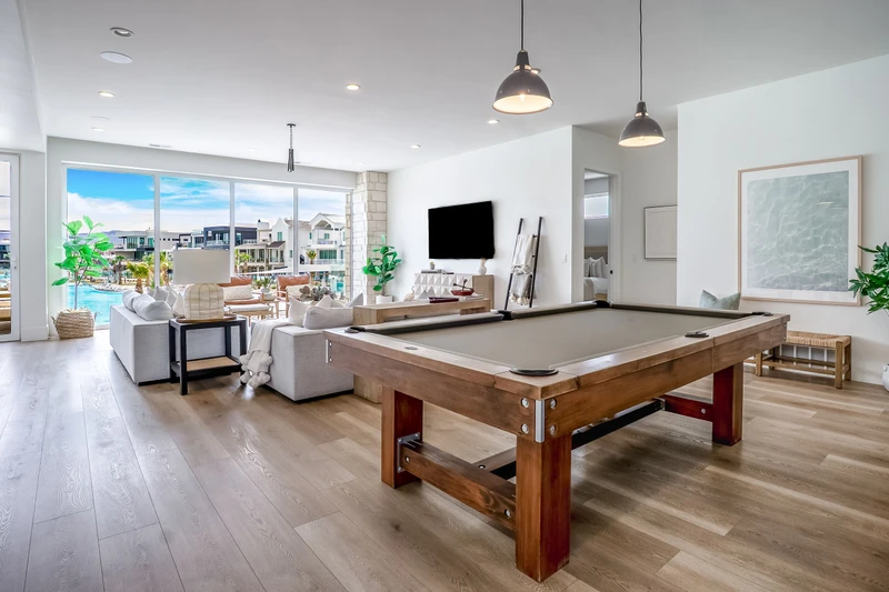 Second Level Living Room and Pool Table