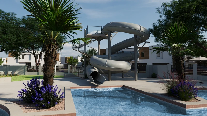 Resort Waterslide - Digital Rendering