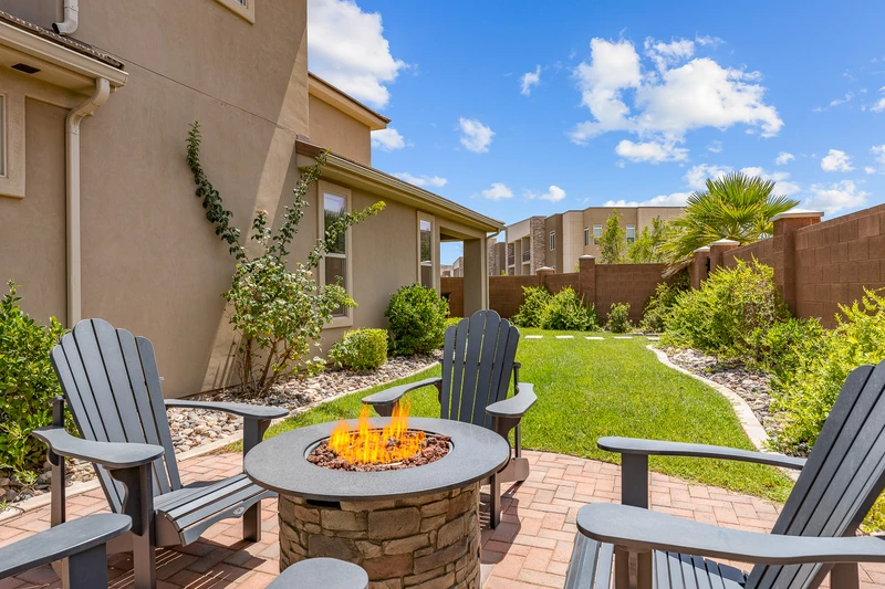 Backyard Firepit and Grass Area