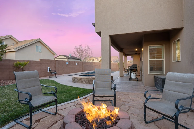 Backyard Firepit + Grass Area