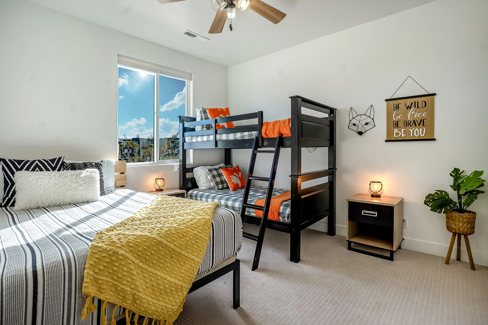 Queen Bed and Twin over Twin Bunk - Second Floor Bedroom