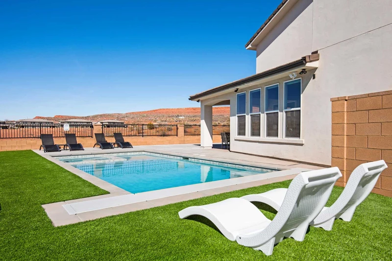 Private Pool Area + Backyard