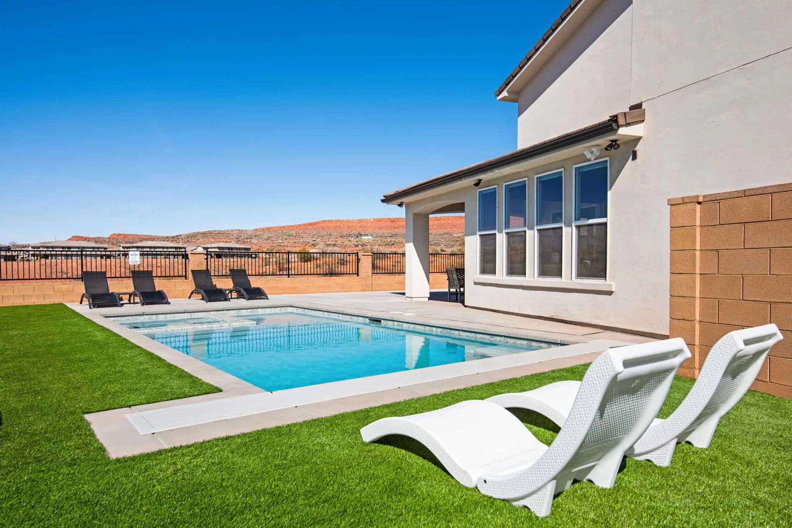Private Pool Area + Backyard