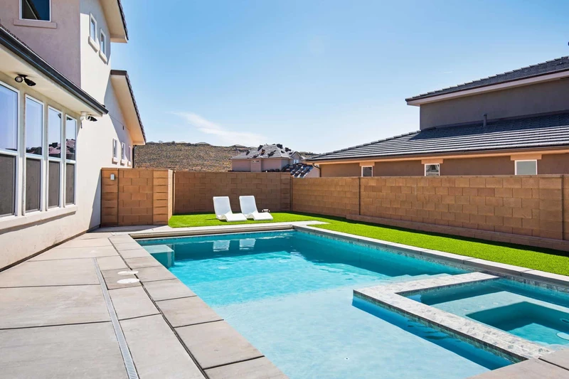 Private Pool Area + Backyard