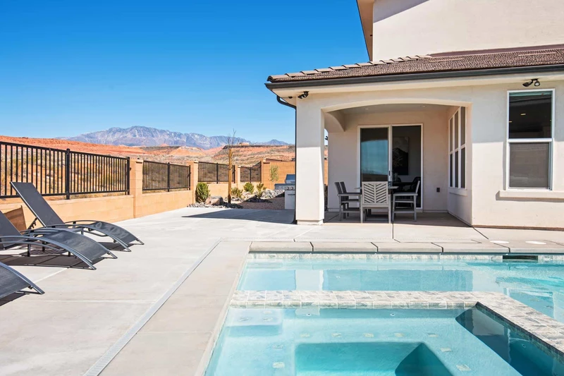 Private Pool Area + Backyard