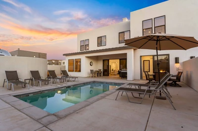 Patio With Private Pool Tables Chairs