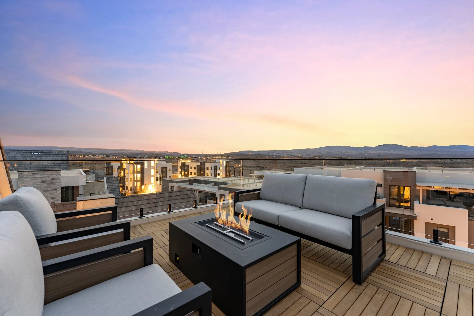 Deck Seating and Fire Table