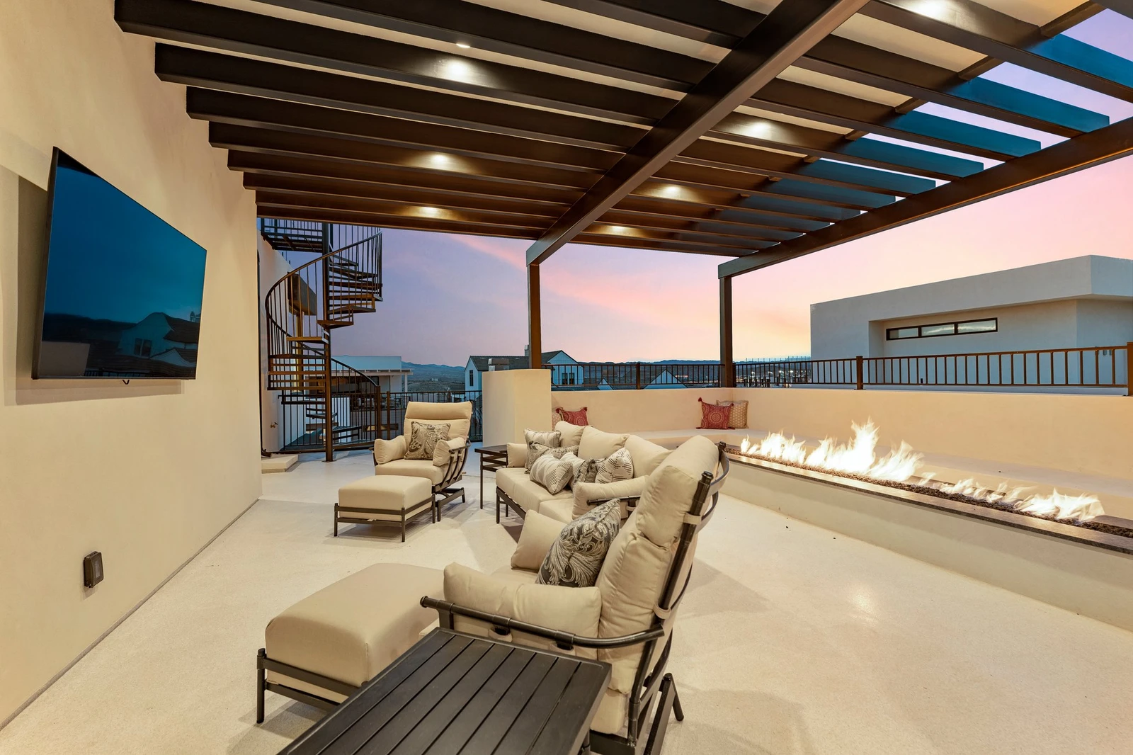 Cover Deck Seating and Fire Table