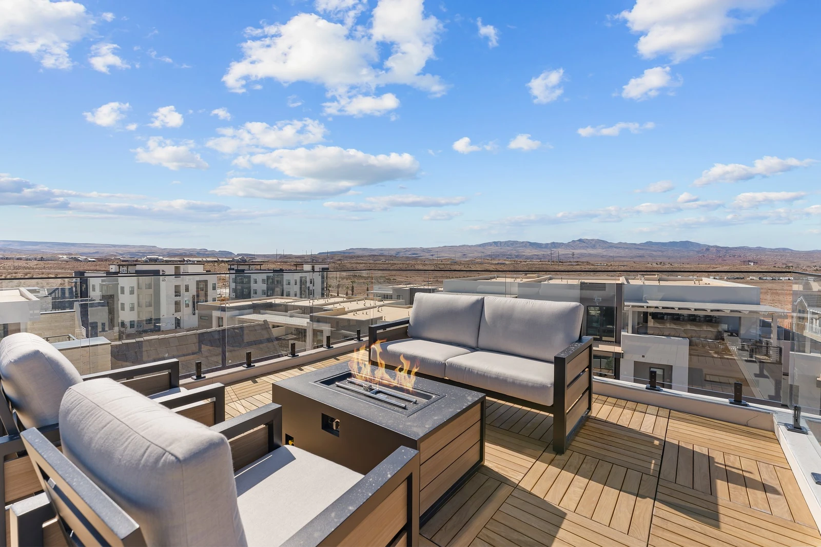 Great Views From Patio Seating / Fire Table