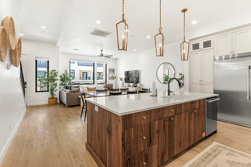 Kitchen, Dining and Living Room
