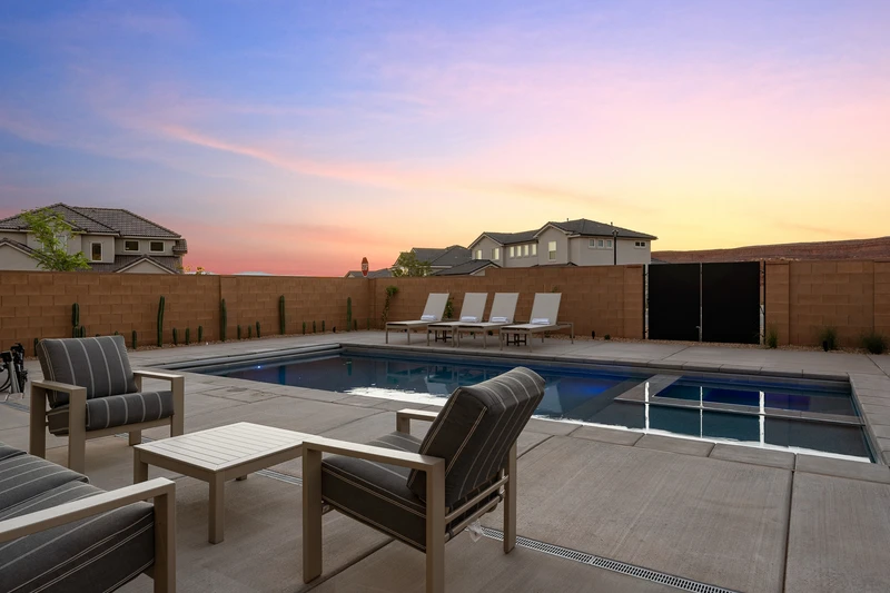 Private Pool at Sunset